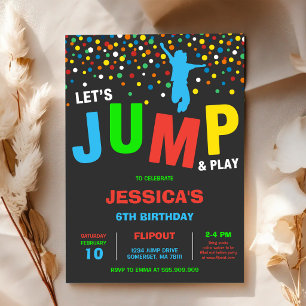 Let's Jump & Play Kids Birthday Invitation