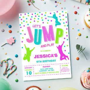 Let's Jump & Play Kids Birthday Invitation
