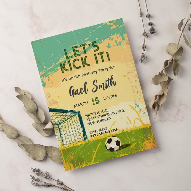 Let's kick up some fun Soccer Birthday Invitation (Creator Uploaded)