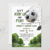 Let's Kick Up the Fun Boy Kids Soccer Birthday