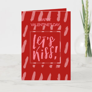 Let's Kiss I Love You Valentine's Day Holiday Card