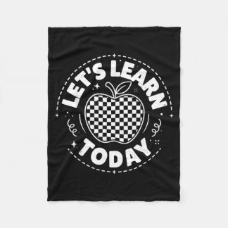 Lets Learn Today Chequered Back To School Teacher Fleece Blanket