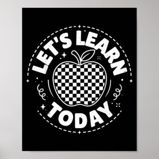 Lets Learn Today Chequered Back To School Teacher Poster