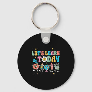 Let's Learn Today Retro Back To School Teacher Mot Key Ring