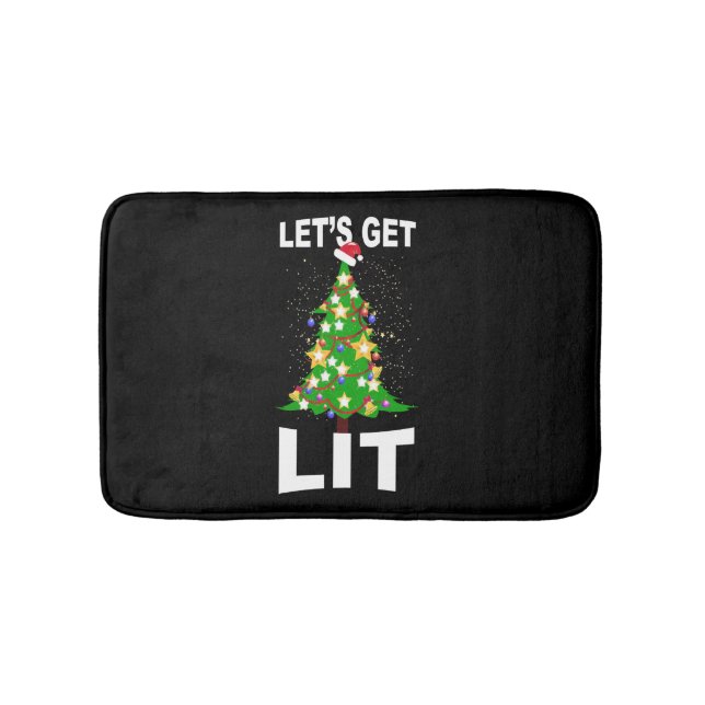 let's light up christmas christmas tree  bath mat (Front)