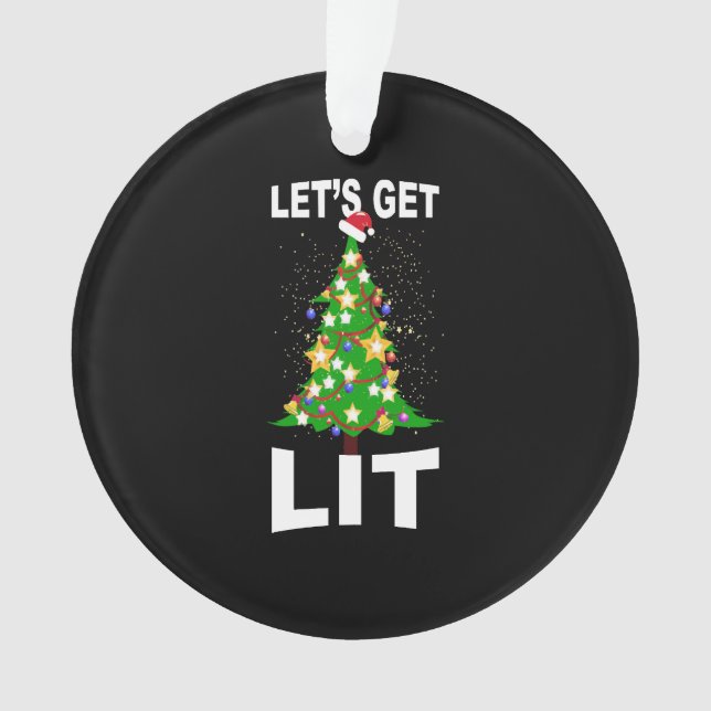 let's light up christmas christmas tree  ornament (Front)