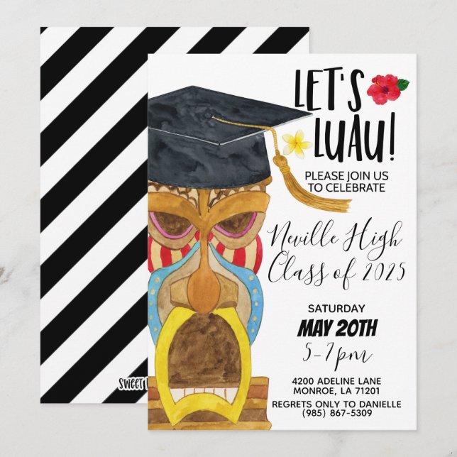 Let's Luau Party Invitation (Front/Back)