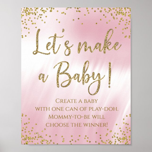 Lets Make A Baby Baby Shower Game Poster (Front)