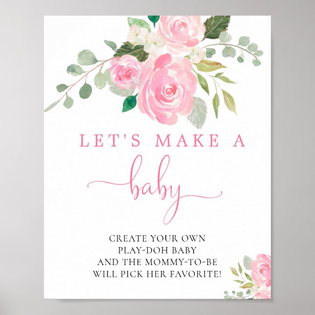 Let's make a baby fun baby shower games poster (Front)
