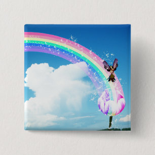 Let's Make a Rainbow 15 Cm Square Badge