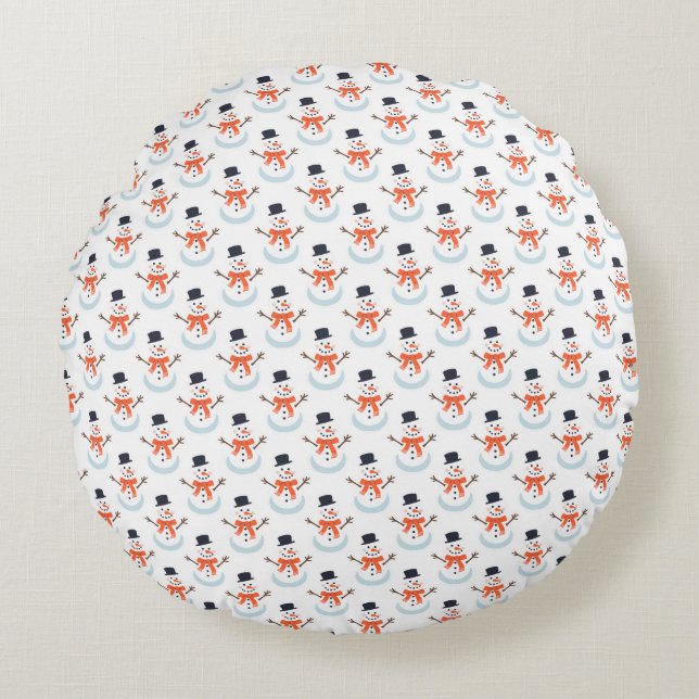 Let's make a snowman!  round cushion (Front)