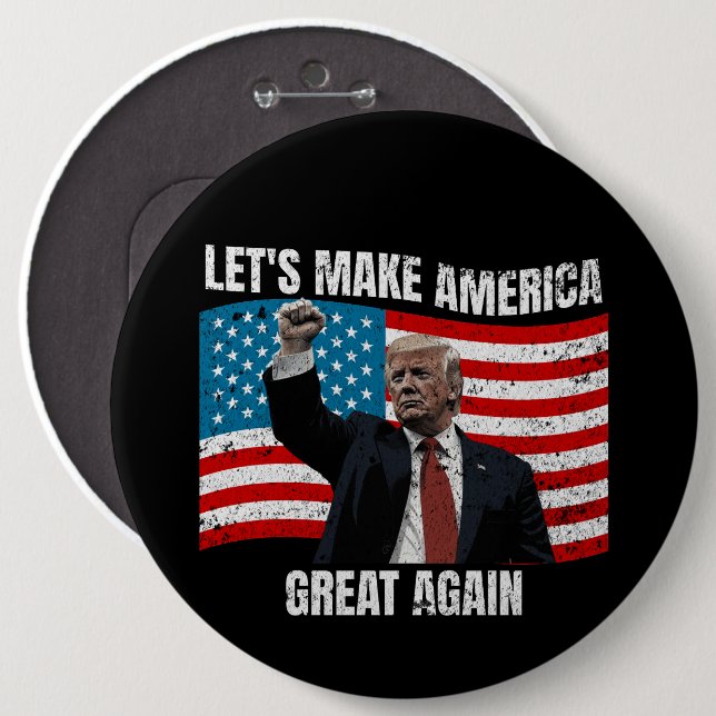 Lets make America great again 6 Cm Round Badge (Front & Back)