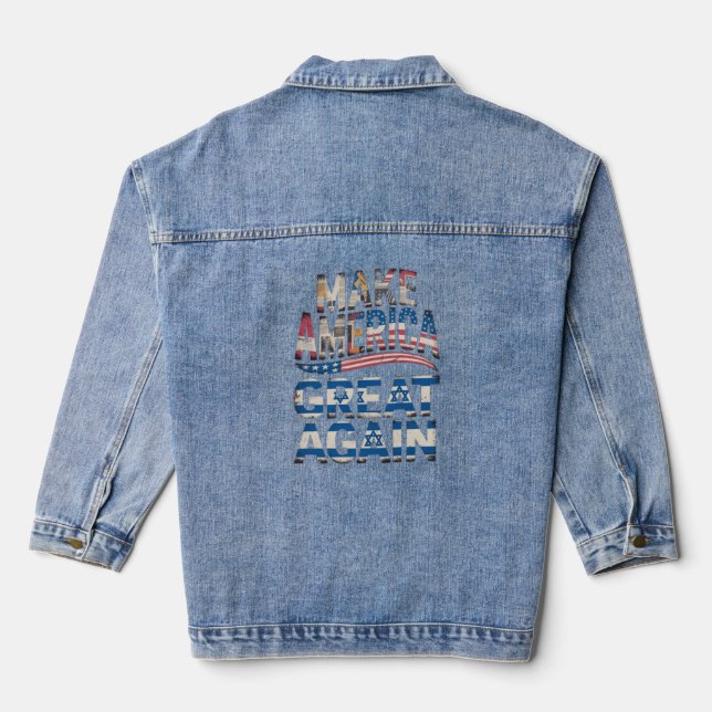 Let's make America great again Denim Jacket (Back)