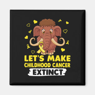 Let's Make Childhood Cancer Extinct Mamuthus Yello Magnet