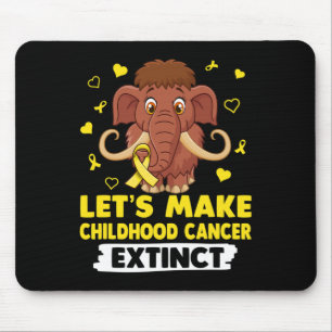Let's Make Childhood Cancer Extinct Mamuthus Yello Mouse Pad