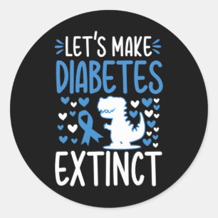 Let's Make Diabetes Awareness November Type T1d T2 Classic Round Sticker