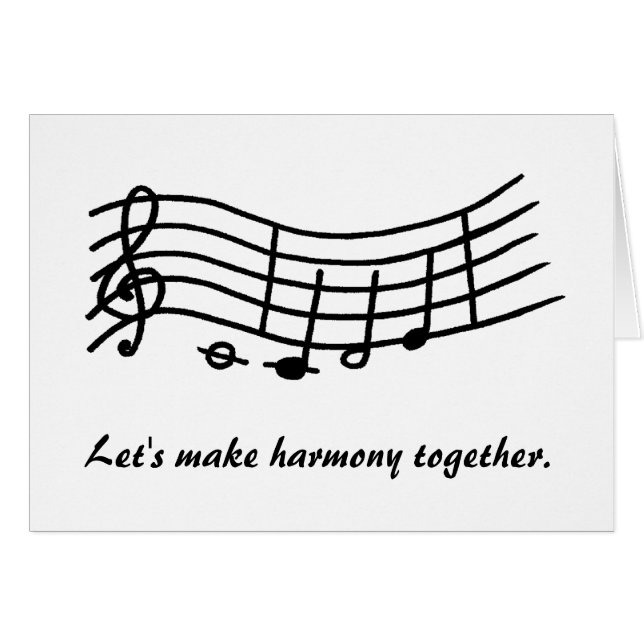 Lets make harmony together  Marriage Proposal Card (Front Horizontal)