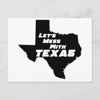 Let's Mess With Texas Black Postcard