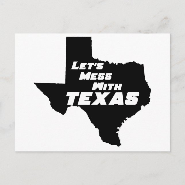 Let's Mess With Texas Black Postcard (Front)