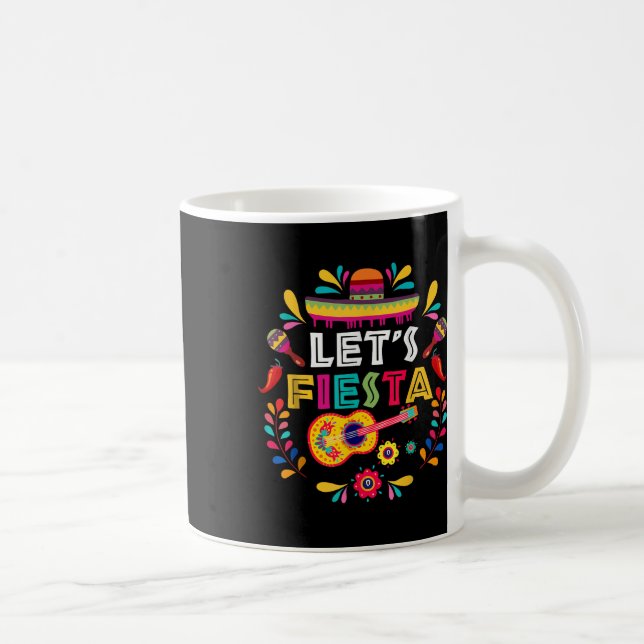 Lets Mexican Fiesta Cinco De Mayo Party Colourful  Coffee Mug (Right)