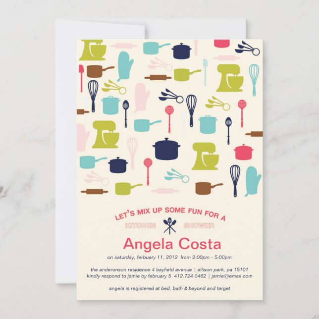 Let's Mix Up Some Fun - Kitchen Bridal Shower Invitation (Front)