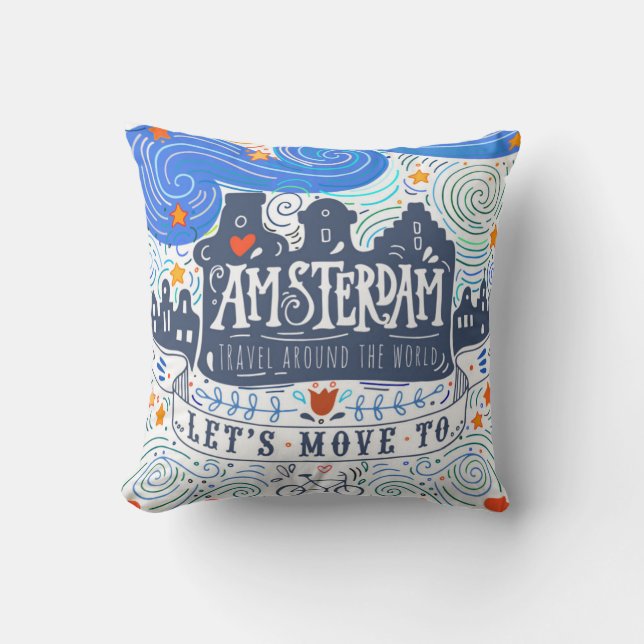 Let's Move To Amsterdam Cushion (Front)
