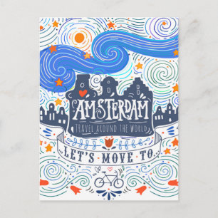 Let's Move To Amsterdam Postcard