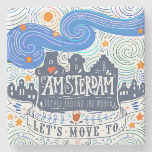 Let's Move To Amsterdam Stone Coaster