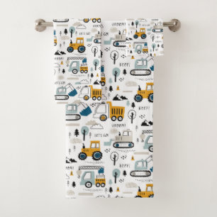 Let's Move Vehicle Pattern Bath Towel Set