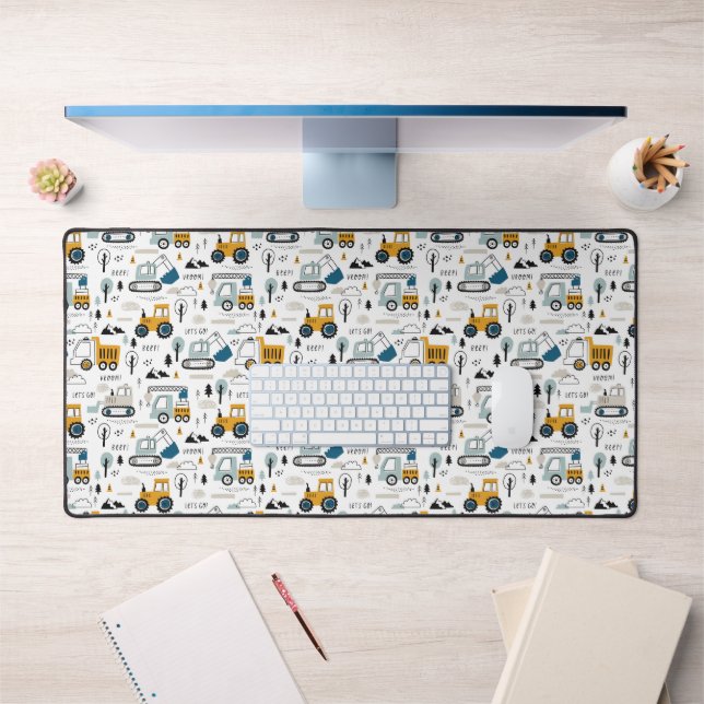 Let's Move Vehicle Pattern Desk Mat (Office 1)
