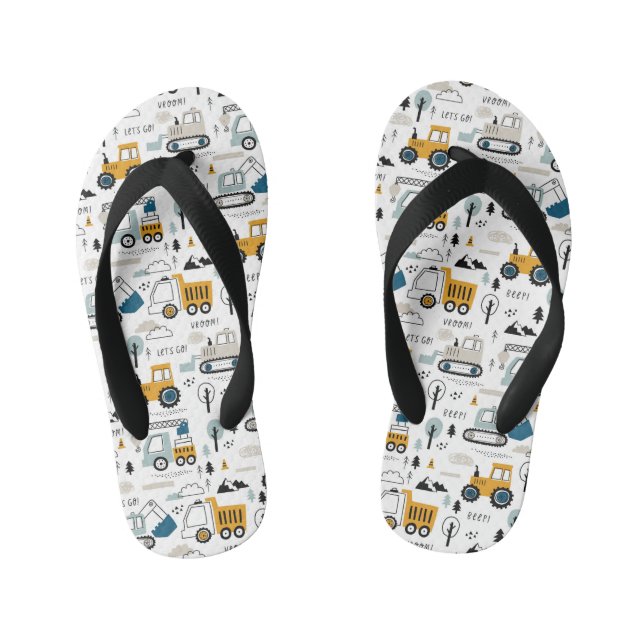 Let's Move Vehicle Pattern Kid's Jandals (Footbed)