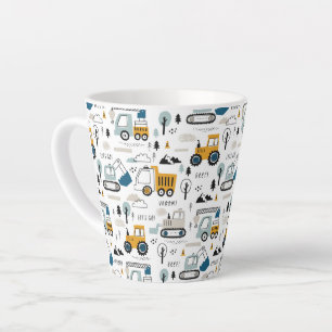 Let's Move Vehicle Pattern Latte Mug
