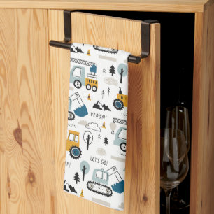 Let's Move Vehicle Pattern Tea Towel