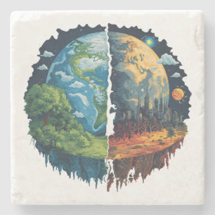 Lets not kill the planet stone coaster