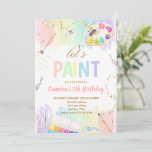 Let's Paint Art Painting Birthday Party Invitation