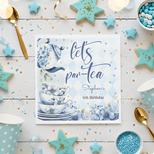 Let's par-tea birthday for kids napkin (Creator Uploaded)