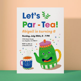 Let's Par-Tea! Birthday Invitation