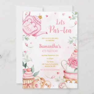 Let's Par-tea Birthday Tea Party Invitation