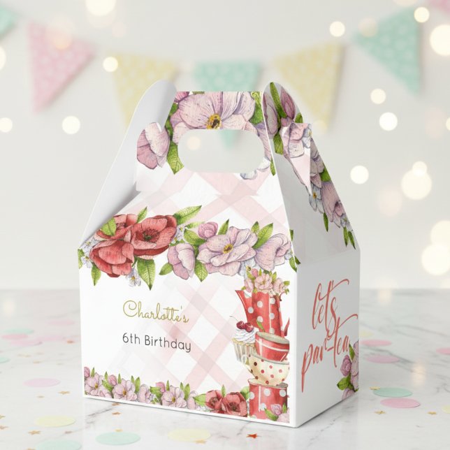 Let's par-tea, tea flowery birthday favour box (Creator Uploaded)
