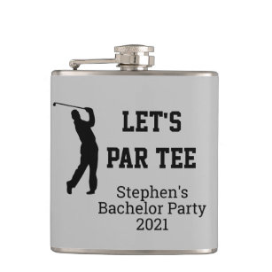 Let's Par Tee Bachelor Party Gift Custom Golf Hip Flask