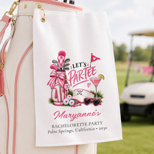 Let's Par Tee Bachelorette Party Golf Towel (Creator Uploaded)