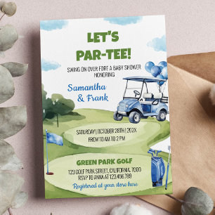 Let's Par-Tee Classic Golf Boy Party Baby Shower Invitation