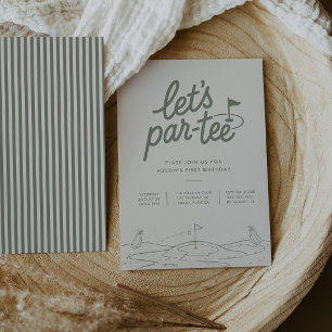 Lets Par-tee Golf 1st Birthday Invitation
