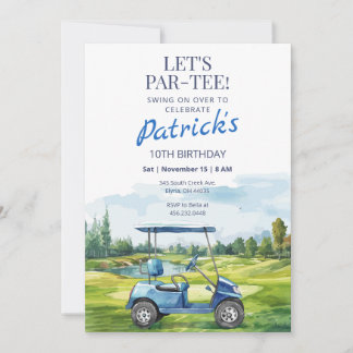 Let's Par-Tee Golf Any Age Birthday Invitation