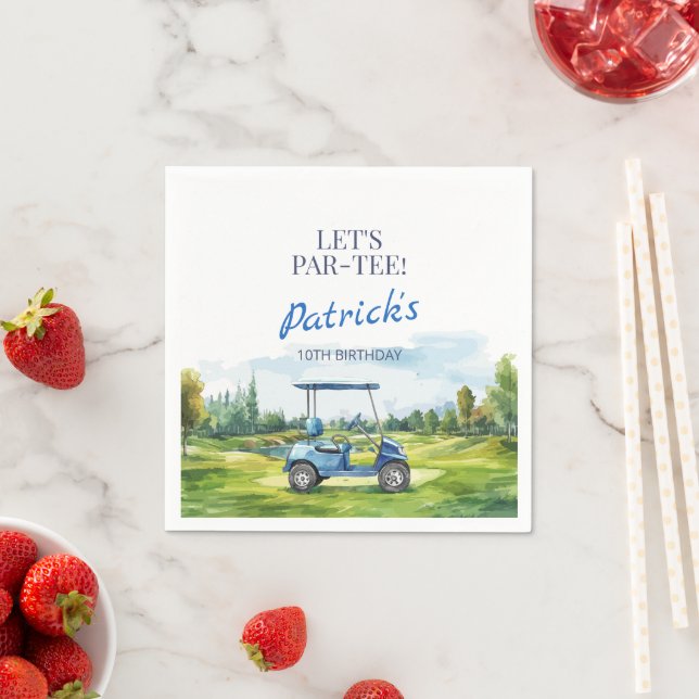 Let's Par-Tee Golf Any Age Birthday Napkin (Insitu)