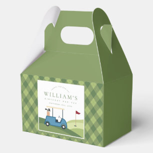 Let's Par Tee Golf Argyle Pattern First Birthday Favour Box