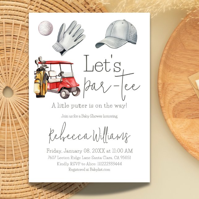 Let's Par Tee Golf Baby Shower Sport Theme Party Invitation (Creator Uploaded)