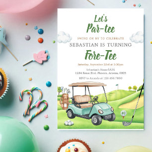 Let's Par Tee Golf Birthday Invitation