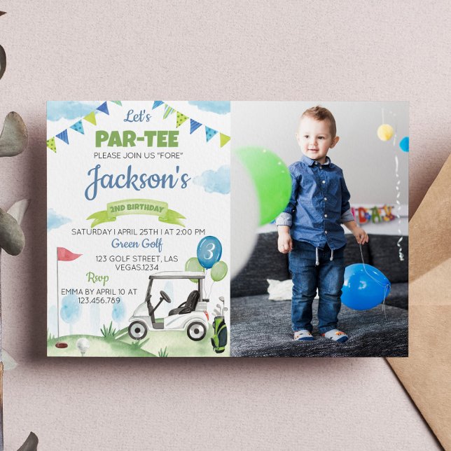 Let's Par-tee Golf Birthday Invitation (Creator Uploaded)