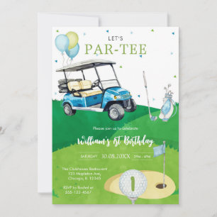 Let's Par-tee Golf Boy 1st Birthday Invitati Invitation